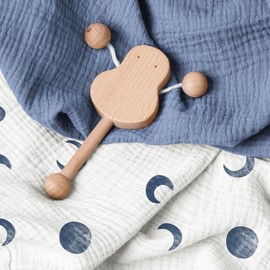 Bearmoss Changing Pad Cover, 2 Pack Muslin [100% Cotton] Diaper Changing Table Covers, 32'' x 16'' Soft Breathable Changing Pad Sheets for Unisex Baby Girls and Boys with Strap Holes (Bluemoon)