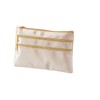 Thin Flat Slim Pouch, Cosmetic Pouch, Makeup Pouch, Champagne Gold