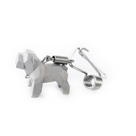MOODTOWN Handcrafted Stainless Steel Dog Keychain Gift for men and women - Bulldog Puppy Car keyring Car rear view mirror hanging accessory