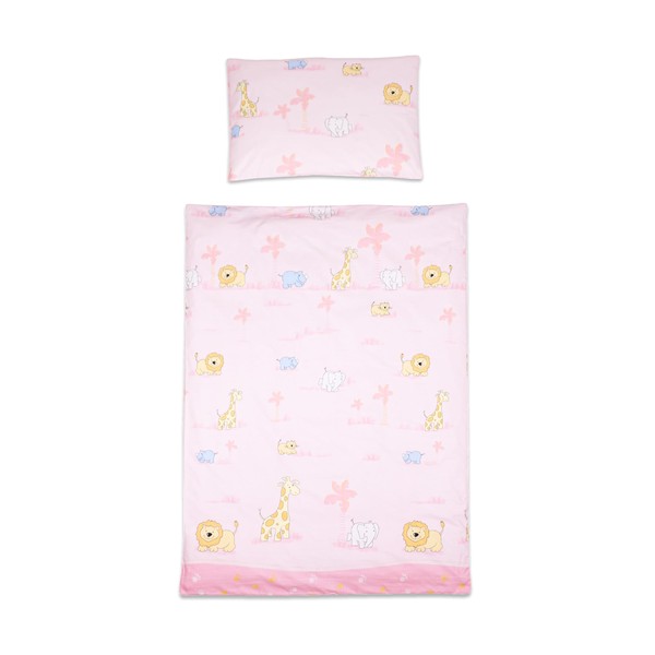 Baby Comfort 2 Piece Bedding Set 135x100 cm Duvet Cover & Pillowcase for Toddler Cot Bed (Zoo Animals)