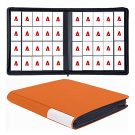 Premium 1280+ Capacity 20-Pocket Side Loading Trading Card Binder, Ringless Acid-Free Pages for TCG, MTG, Sports Cards, Game & Collector Storage Album with Customizable Labels (Orange)