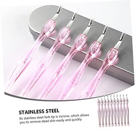 10 Horquillas de Manicura Profesional para Remover Cutículas y Piel Muerta Herramientas de Manicura de Acero Inoxidable para Uso en Casa y Salón de Uñ