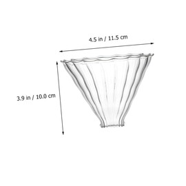 KOMBIUDA 2pcs Stripe Glass Coffee Filters Reusable Drippers with Tray Compact Stylish Home Coffee Funnel for Brewing The Go