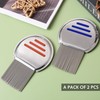 2 PCS Stainless Steel Lice Combs, Professional Stainless Steel Nit