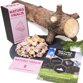 Natura Uralis Rose Pink Clay | 200 g Natural Rose Clay, Cream White to Pastel Pink - Amazing Crunch, Satisfying Earthy, Velvety and Firm Texture, ASMR Experience