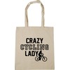 Hippowarehouse Crazy Cycling Lady Tote Shopping Gym Beach Bag 42cm