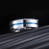 King Will 8mm Silver Tungsten Rings for Men Two Tone