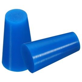 MECCANIXITY Silicone Rubber Tapered Plug 9.5mm to 14.3mm Solid Blue for Powder Coating, Painting, Anodizing, Plating, Sandblasting, Laboratory Use 10 Pieces