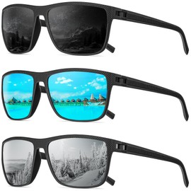 QALLY Polarized Sunglasses Men, Mens Sunglasses Polarized UV protection Lightweight Sun Glasses for Driving Fishing Golf