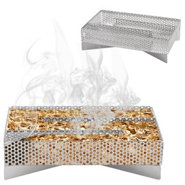 Smoker Tray 12 Hours Pellet Maze Smoker Tray, 5 x 8 Inch Stainless Steel Pellet Smoker Basket, Anti-slip Smoke Generator, Perfect for Hot and Cold Smoking Meat, Fish, Cheese