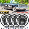 QULOOX For Ford Galaxie 500 1962-1974 4Pcs 5.75" 5-3/4inch Round