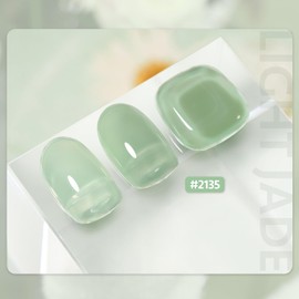 GAOY Jelly Gel Nail Polish, 16ml Sheer Green Translucent Soak Off Gel Polish, UV Light Cure for Nail Art DIY, 2135 Light Jade