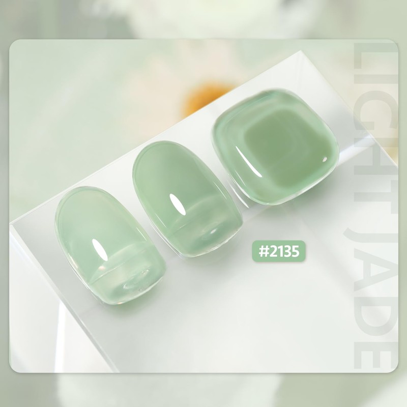 GAOY Jelly Gel Nail Polish, 16ml Sheer Green Translucent Soak