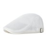 Kuyou Men's Peaked Summer Flat Cap, White, One Size