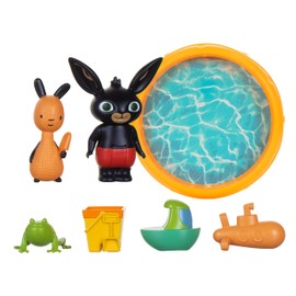 Bing Play Set with Pool and Figure Build the World Playset with Movable Figures, Pool and Accessories Playset Compatible with the Range