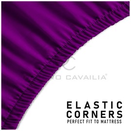 Easy Care Double Fitted Sheet Deep With 16 Inch (40 Cm) Depth, Soft Warm Elasticated Corner Bed Sheets For Double Bed, Berry, 137X190 Cm