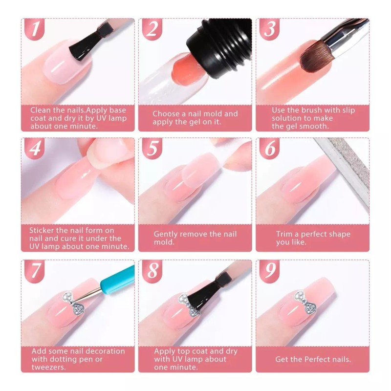 CJLXWCHHHH Kit Para Uñas Acrilicas Polygel Uñas Extensión Decoracion