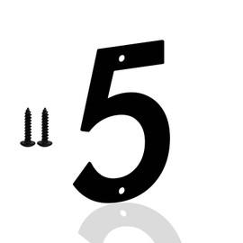 4 Inch Metal House Numbers Letters, Black House Address Letters, Outdoor Mailbox Numbers, Modern Metal Address Number Letter for Homes, Apartments, Farms, Outside (5)