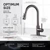 WEWE Black Stainless Kitchen Faucet with Pull Down Sprayer, Single