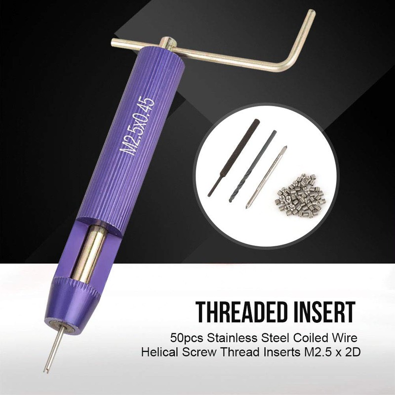 50pcs M2.5 x 2D Stainless Steel Helicoi Screw Thread Inserts