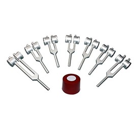 Radical Weighted Endocrine & Spine 7 Healing Tuning Forks w Activator and Pouch