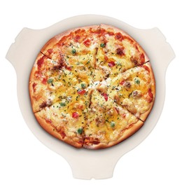 Quantfire Ceramic Plate Setter for Large Big Green Egg Accessories, Heat Deflector, Ceramic Fluted Pizza Stone for Other 18" Kamado Grill(No Elevated Feet)