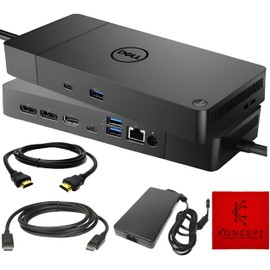 WD19DC Dell Performance Dock USB C - Docking Station Dual Monitor with HDMI Cable, DisplayPort Cable & Microfiber Cleaning Cloth - Laptop Docking Station (Renewed)