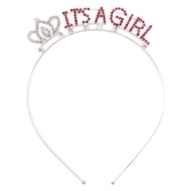 Teri's Boutique Baby Mom Dad Baby Shower Party Rhinestone Crystal Celebrate Hair Accessory Headband Hairband (Pink)