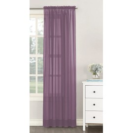 Single Plain Voile Net Curtain Sheer Panels Slot Top Heading (Orchid, 140cm (55") Wide x 205cm (81") Drop)