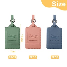 EIYVPRA Pack of 6 Suitcase Tags, Suitcase Tags, Suitcase Tags with Address Label, PU Leather, Tought, Privacy Protection, Quick Identification, Luggage Tag