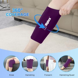 Pack of 1,Elbow Gel Ice Packs Sleeve for Knee, Elbow, Ankle,Calf Hot & Cold Compression,360° Coverage Gel Pack Injury Ice Cold Wrap for Sprains, Arthritis, Elbow Pain, Tendonitis(Dark Purple, L)