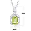 Peridot Natural Gemstone Necklace, Emerald Cut 1.7 Carat Solitaire, 925