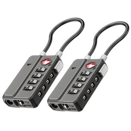 LUGGEX TSA Approved Luggage Locks, 4-Digit Combination Lock with One-Button Reset - Secure Travel & Gym Locker Lock for Suitcases, Backpacks, Bags | Durable Travel Accessories Gift