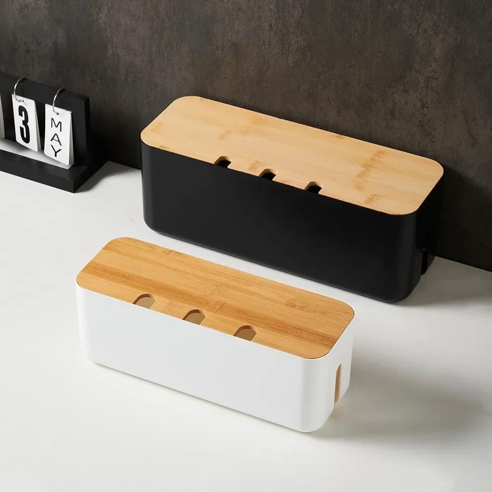 bamboo cable management box