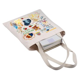 AKTAP Beaty Beast Story Inspired Tote Bag Belle and Beast Movie Lover Gift Tale as Old as Time Fairy Tale Shopping Bag (Beaty Beast Story Inspired Tote Bag)