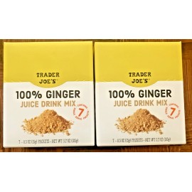Trader Joe's 100% Natural Ginger Drink Mix-TWO Boxes of 7 - 0.5oz (15g) Pks Each