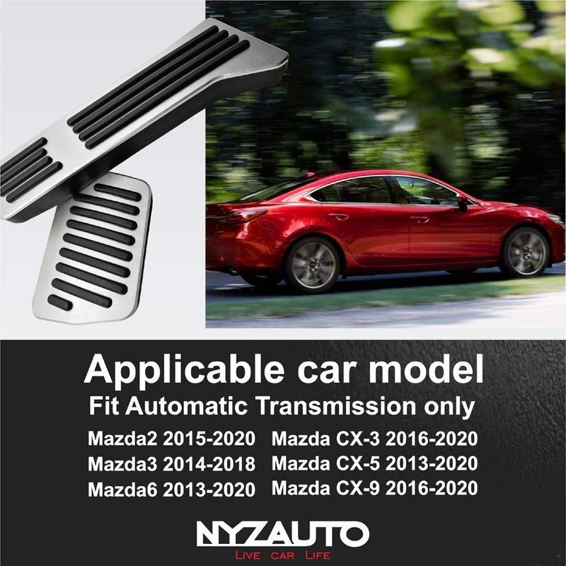 NYZAUTO Anti-Slip Performance Foot Pedal Pads kit Compatible with Mazda