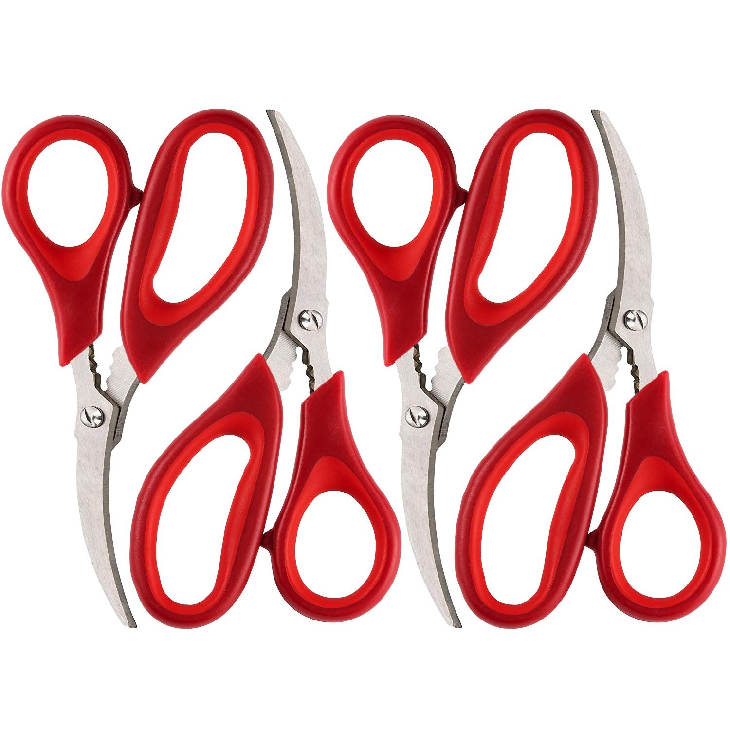 Kitchen Seafood Scissors for Crab Legs, 4 Pack Crab Leg Scissors ...