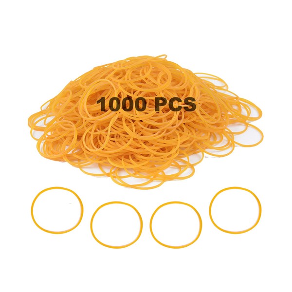 1000Pcs Sturdy & Yellow Elastic Bands - High-Temperature Resistant Rubber