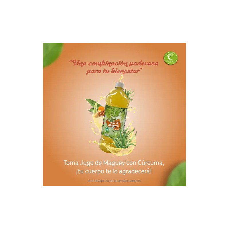 Bebida 10 Jugo Con Curcuma Verde Santo Natural Original 1l