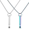 2pcs Mindfulness Breathing Necklace, Funny Titanium Steel Breathlink Deep Breathing