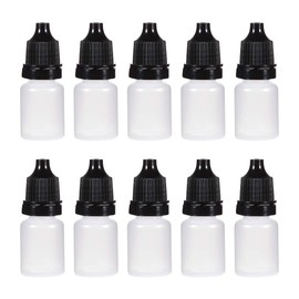 uxcell Plastic Dropper Bottles, 5ml/0.17 oz Empty Squeezable Dropper Bottle with Cap, Black, Pack of 10