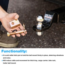 Upgrade Anti Rattle Hitch Pin 22323 for Trailer Anti Wobble Hitch Pin- Trailer Hollow-Shank Accessories,Fit Trailer Hitch Anti-Rattle 2-lnch Hitch Receiver,5/8-Inch Pin Hole