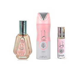 Lattafa Perfumes | 3 pc Gift Set - Yara 50 ml + Yara Body Spray 200 ml + Yara Oil 50 ml | Tangerine - Citrus