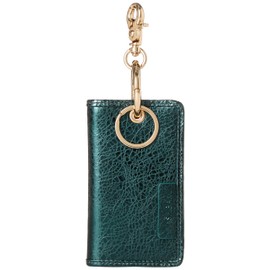 HASHIBAMI Wrinkle Metallic Key & Card Case Ha-2307-210, green (dark green)