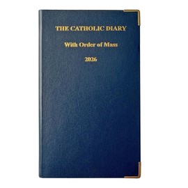 2026 Slimline Catholic Diary with Order of Mass with Gold corners and Gilt Edging- Week to View Diary (Navy)