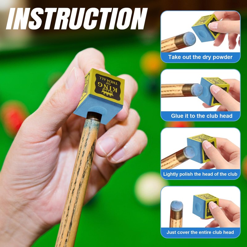 MOERDIFFER Billiard Chalk, Cue Chalk, Non-Slip Pool Cue Chalk, Premium