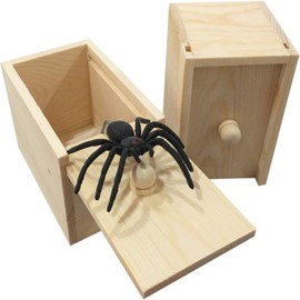 Fltengle Original Spider Scare Prank Box,Handmade Fun Joke Scarebox Toy, Hilarious Wooden Scare Box,Practical Toy Prank for Kids Adults
