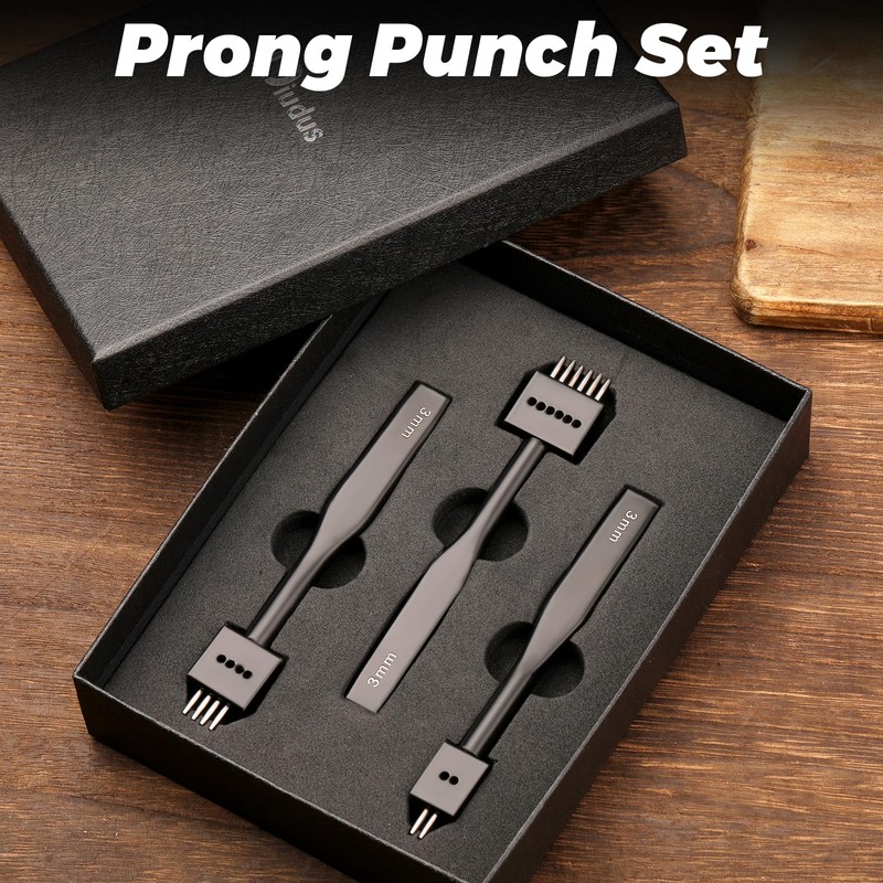 Leather Hole Punch, Black Hole Punch Tool 3mm 2/4/6 Lacing
