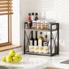 Giikin Coffee Bar Accessories, 2 Tier Spice Rack for Counter,